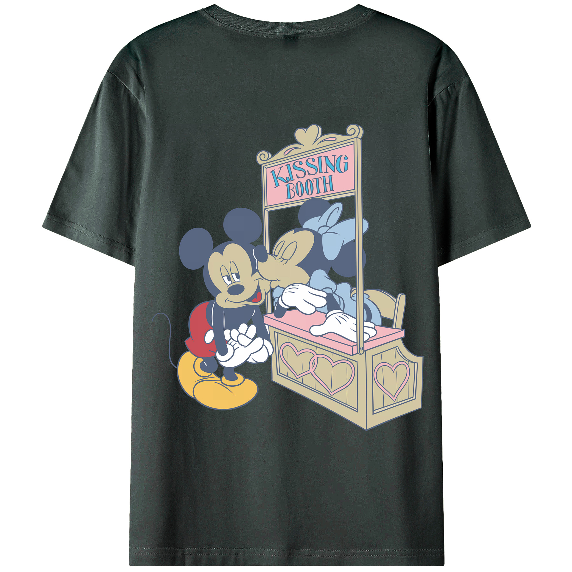 （画像用） ミッキーマウス Mickey Mouse 綿100％ メンズ半袖Tシャツ（バックプリント） 通気性